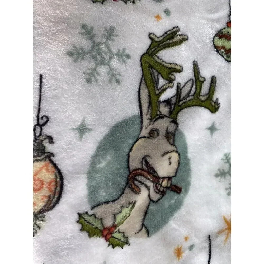 Shrek Christmas Throw Blanket‎ 50 X 70” Donkey Puss N Boots Gingie Holiday NEW